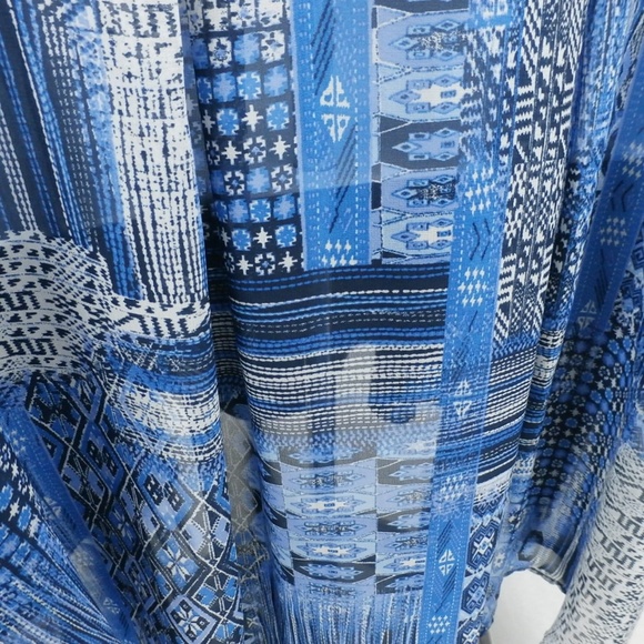 Bobeau Navy  tee Sheer pattern hi-low back 1X - Picture 3 of 6